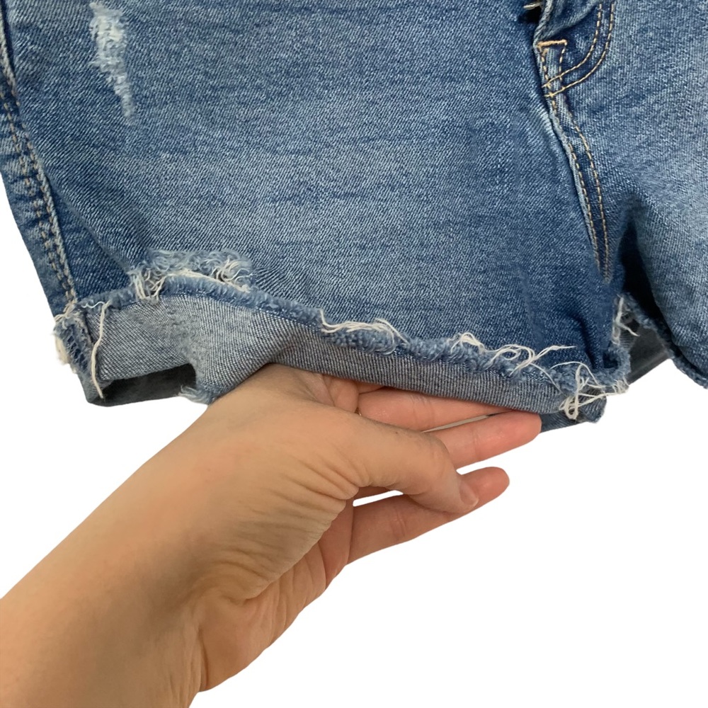 Zara Trafaluc Ripped Blue Jean Shorts - Picture 3 of 6